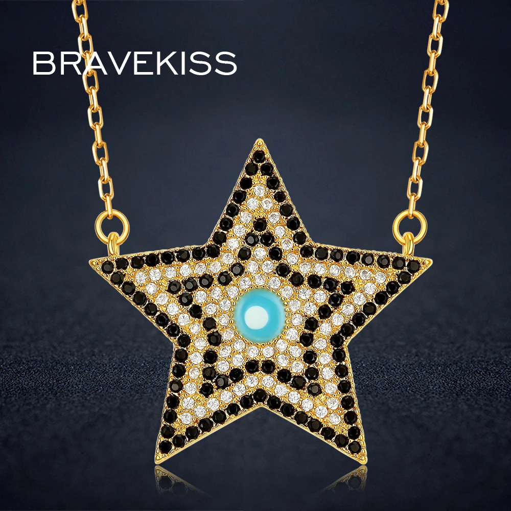 BRAVEKISS пентаграмма ожерелье s &amp Подвески Женская Черная цепочка звезда Подвеска