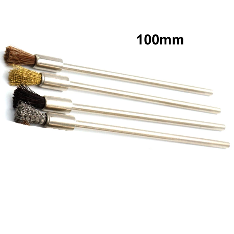 4 шт. хвостовик 3 мм длина 100 латунная проволочная щетка для полировки металла