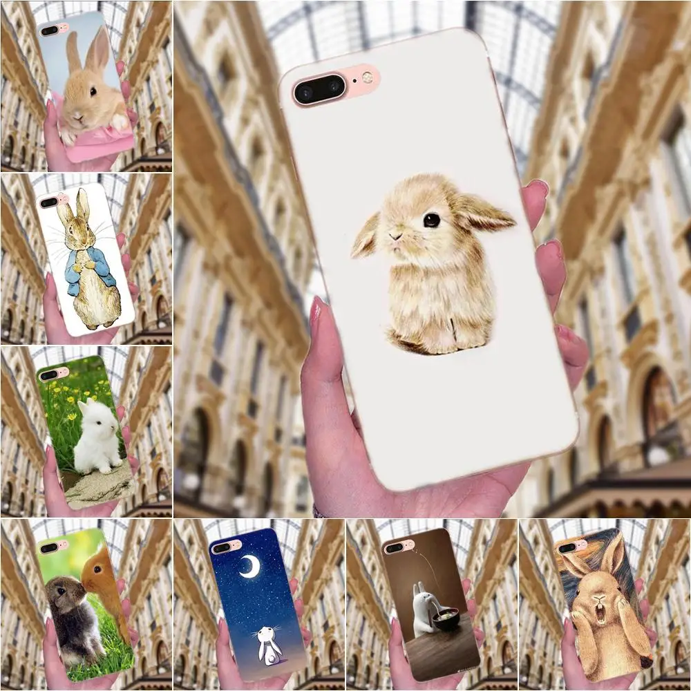 Милый Белый Кролик Банни для Huawei P7 Honor 4C 5A 5C 5X 6 6C 6A 6X 7 7X 8 9 V8 V10 Y3II Y5II Y6II G8 Play Lite мягкий