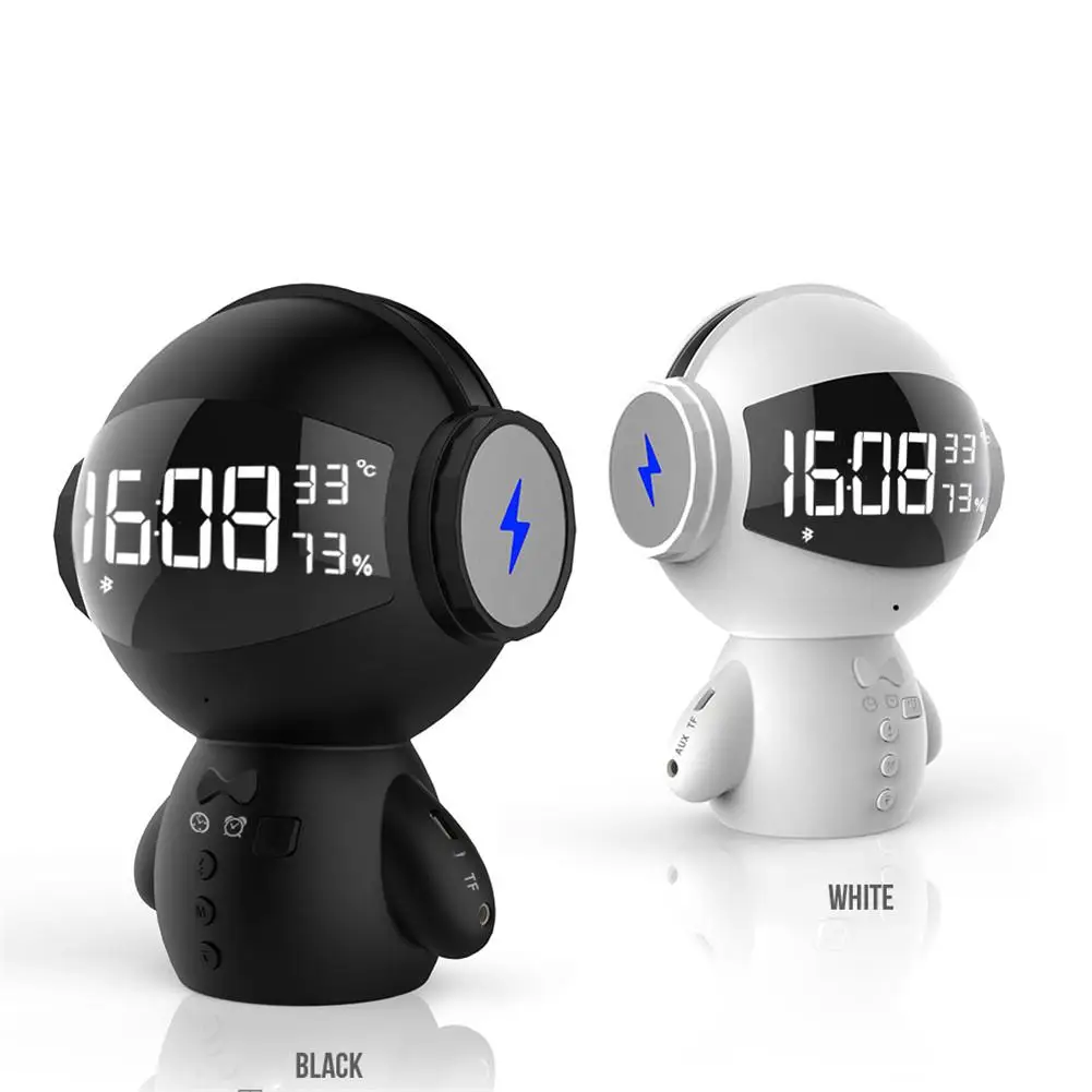 Будильник с bluetooth колонкой робот мульти банк функциональной способности MP3
