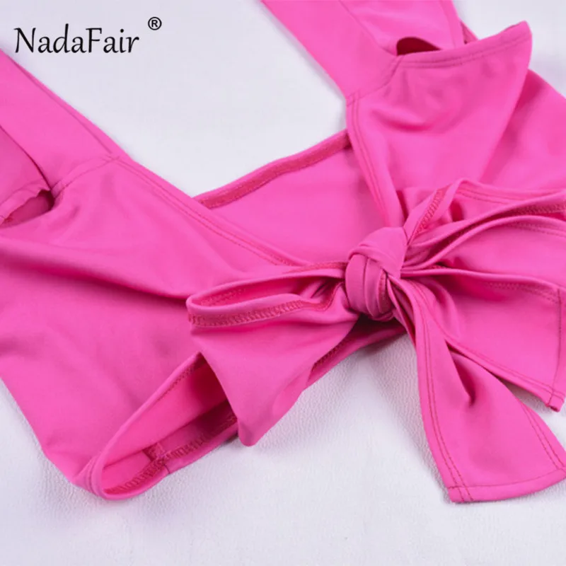 Женский неоновый Топ FSDA с перекрестными ремешками и глубоким треугольным