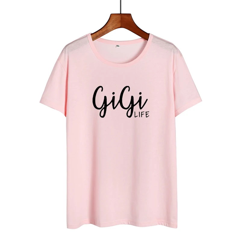 Хипстерская футболка Gigi, новинка, подарок для мамы, Gigi Life saking, летняя хлопковая футболка, черно-белые повседневные топы, женская одежда