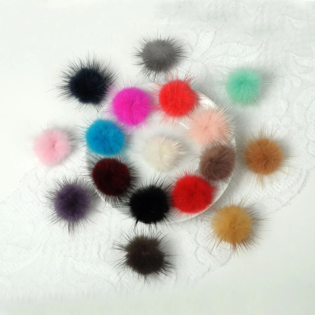 Оптовая продажа Малый 1 дюймов норки Мех животных мяч | Дом и сад