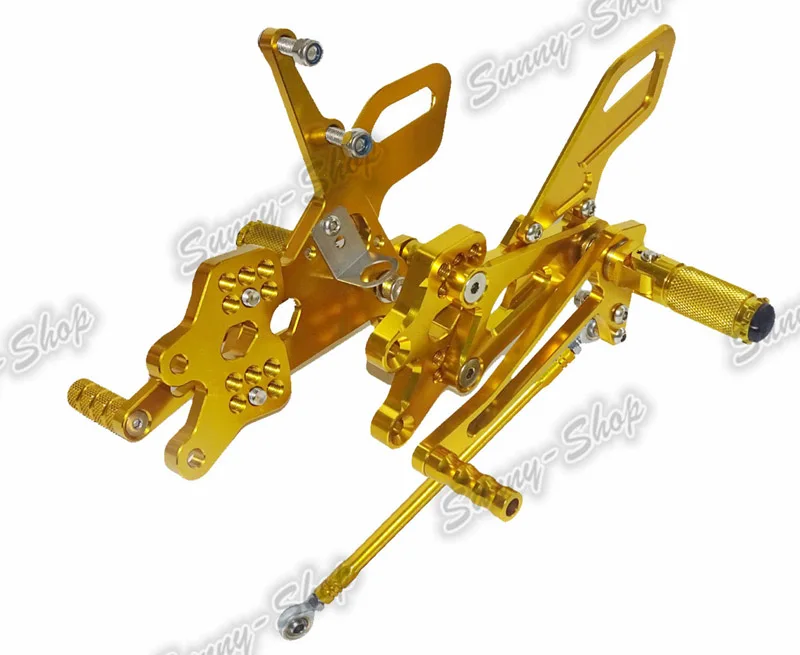 Waase ЧПУ Регулируемый Rcing Rider Сзади наборы для ухода за кожей Rearset Подножка для ухода за кожей ног колышки Kawasaki Ninja ZX10R ZX-10R 2004 2005 - Цвет: Gold