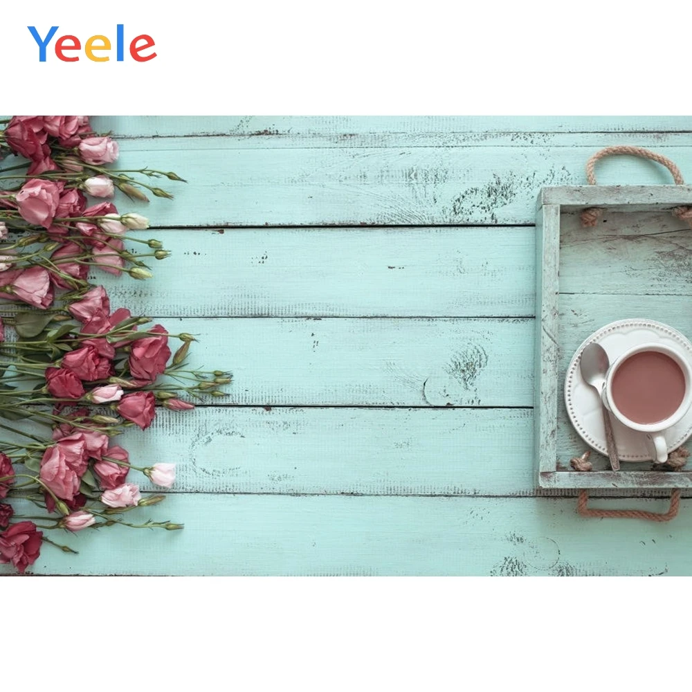 Yeele роза цветок кофе досуг деревянная доска доски продукт шоу фотографии фоны для
