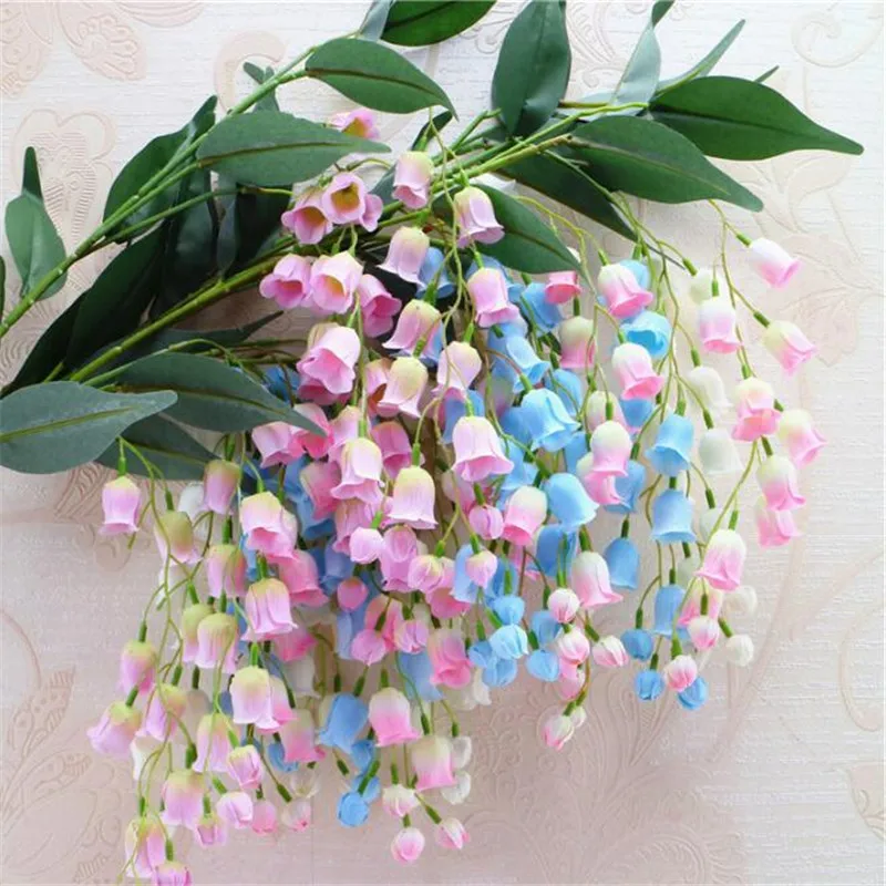 Искусственный цветок колокольчика 6 шт. Шелковый Cymbidium Орхидея растение для