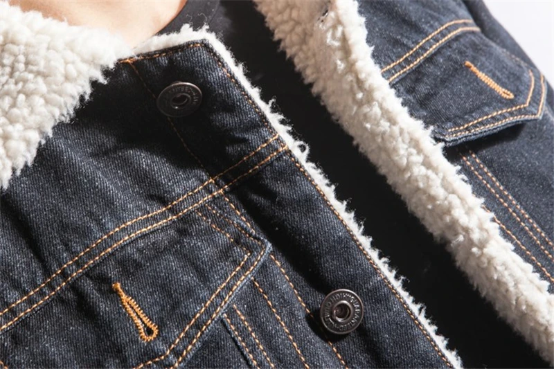 

XingDeng 2018 Men Cowboy Jacket top Coat Winter Fashion Mens Jean Jackets Trendy Warm Fleece Denim Jacket Outwear Male Plus 2XL