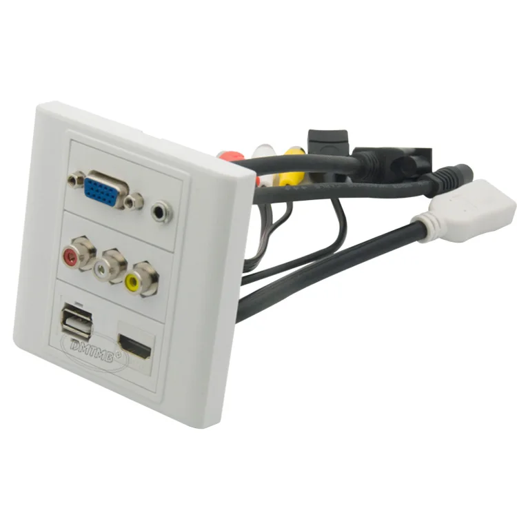 Vga hdmi 3 5 мм аудио USB 3RCA AV настенная пластина с разъемом Мама мама 20 см короткий