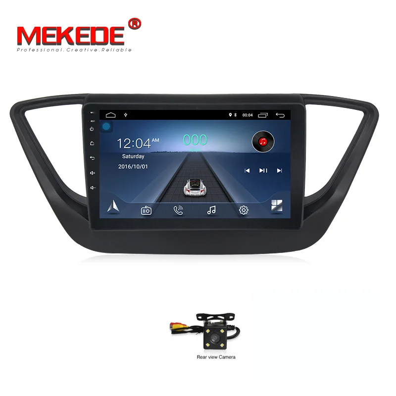 MEKEDE HD 1024x600 автомобильный Радио Мультимедиа Видео плеер навигация gps Android для hyundai solaris no dvd 2 din verna - Цвет: CAR DVD CAMERA