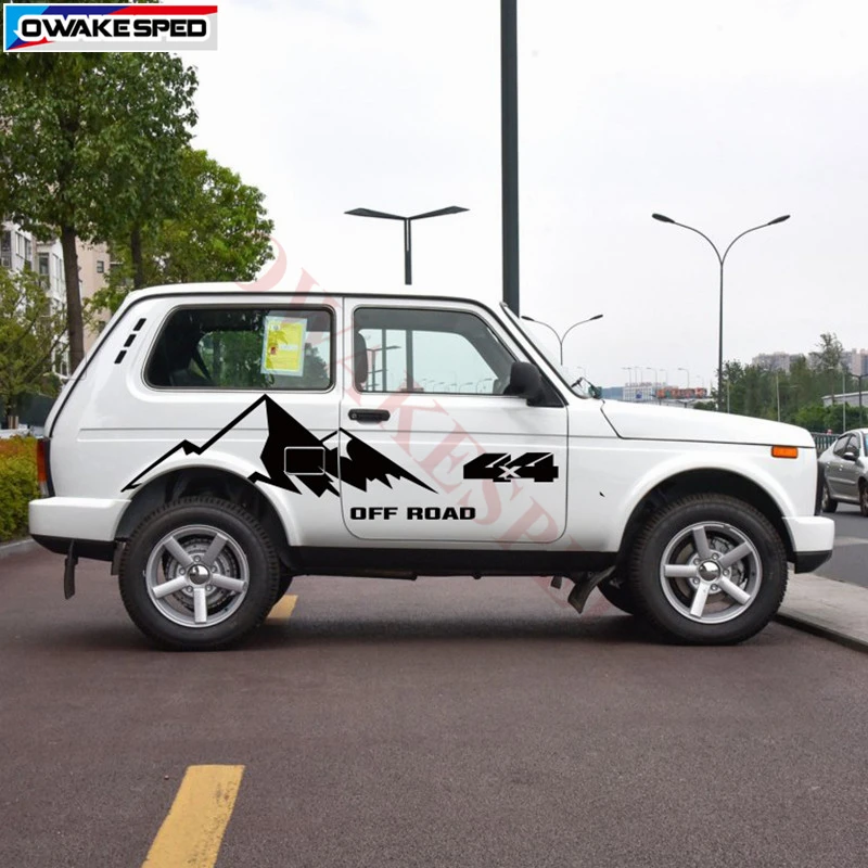 Для Лада Нива 4X4 внедорожная горная графическая наклейка на кузов автомобиля, декор на дверь, наклейка s Sport Styling авто, двусторонняя индивидуальная наклейка