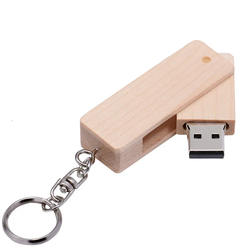 JASTER логотип клиента натуральное дерево бамбук USB флеш-накопитель деревянная Флешка 4 ГБ 8 ГБ 16 ГБ 32 ГБ маленькая swival ручка-накопитель брелок - Цвет: Maple Wood