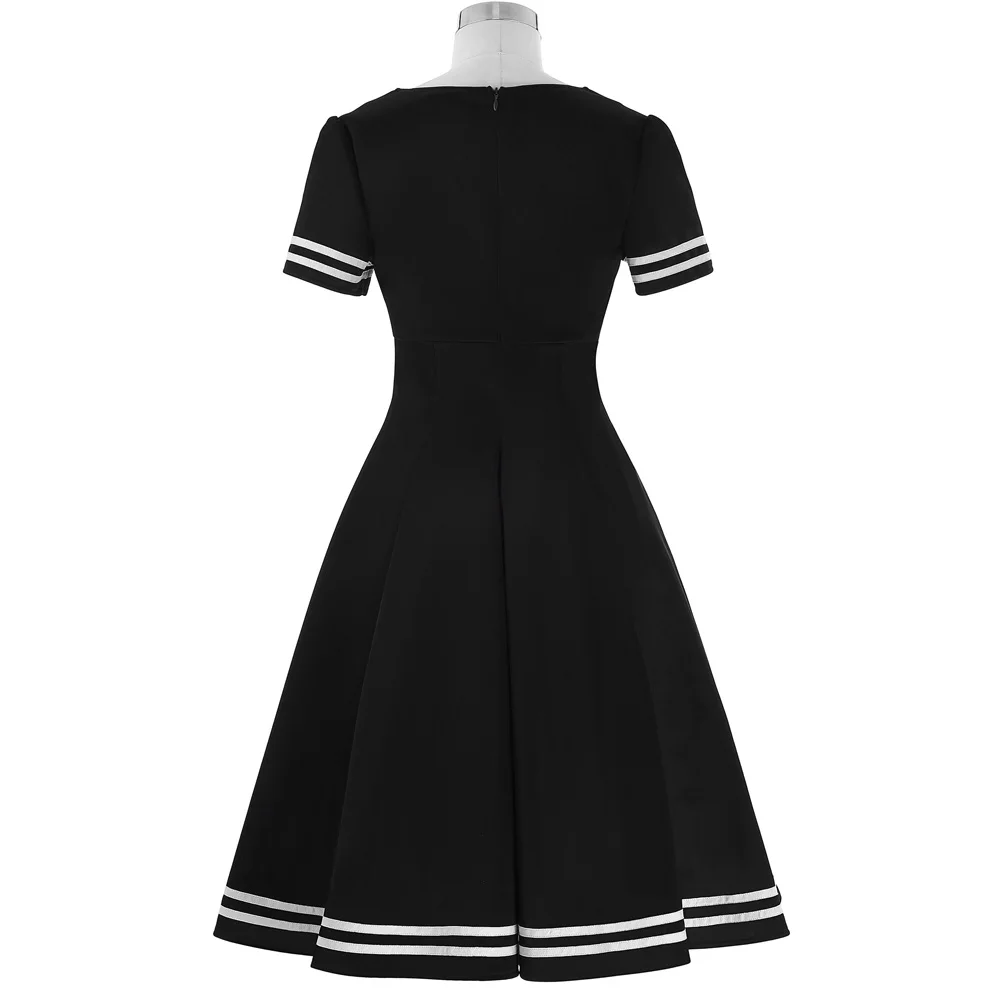 Belle Poque женское винтажное платье с матросским воротником 50s 60s женское летнее повседневное праздничное ретро рокабилли Полосатое консервативное платье