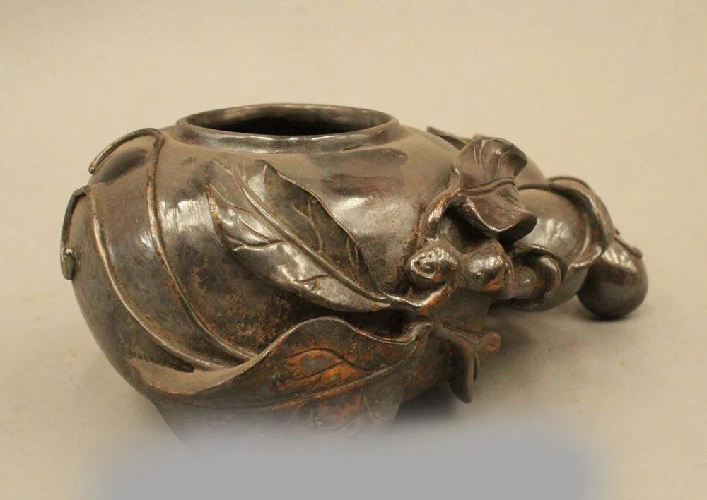 Помечено Китай Китайский Народная Старый Чистая Бронзовый тыквы calabash Горшок