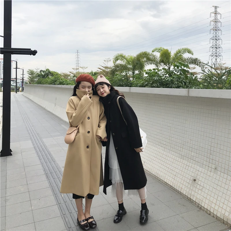 Manteau femme новое плотное шерстяное ветрозащитное пальто женская верхняя одежда с