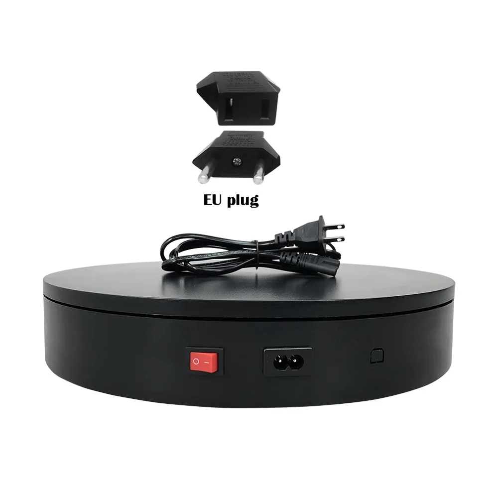 220V black EU plug ComXim 32 см 12,6 дюйма 220 В Электрический поворотный стол, случайное вращение, дисплей продукта, фотография, Вращающийся поворотный стол - Color: 220V black EU plug