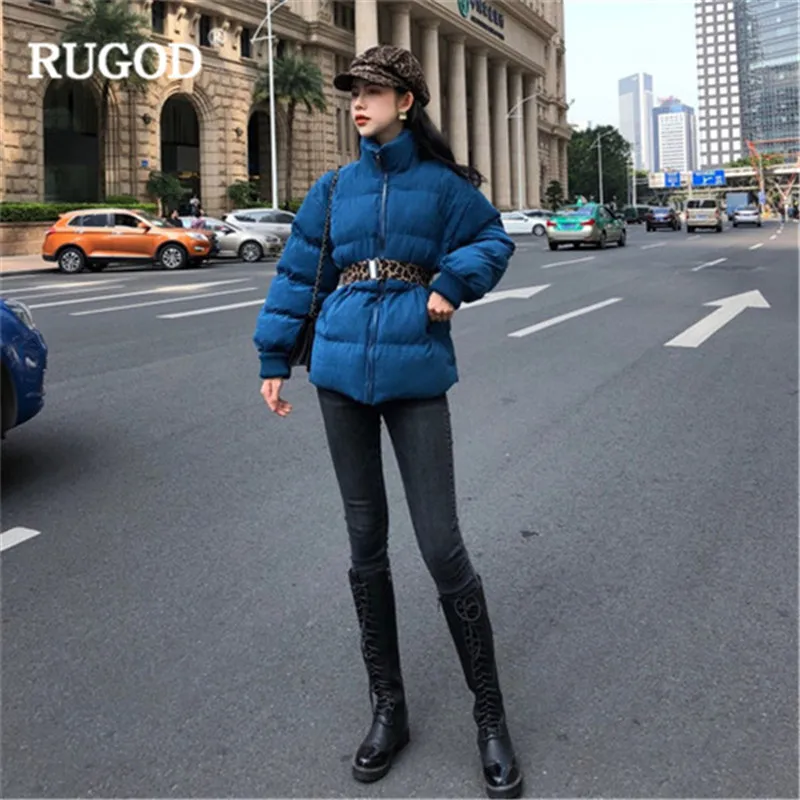 RUGOD однотонное элегантное женское хлопковое пальто винтажная модная плотная