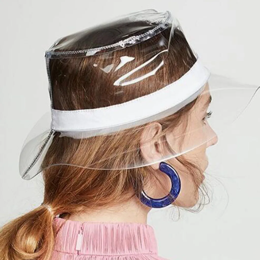 Женская прозрачная непромокаемая шляпа в рыбацком стиле мягкий пластиковый