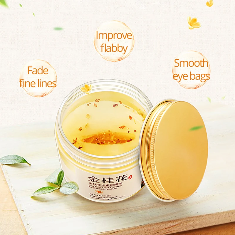 80Pcs/ Bottle Gold Osmanthus Eye Mask care Collagen gel Whey Protein Sleep Patches Remover dark Circles Bags Under Eyes | Красота и