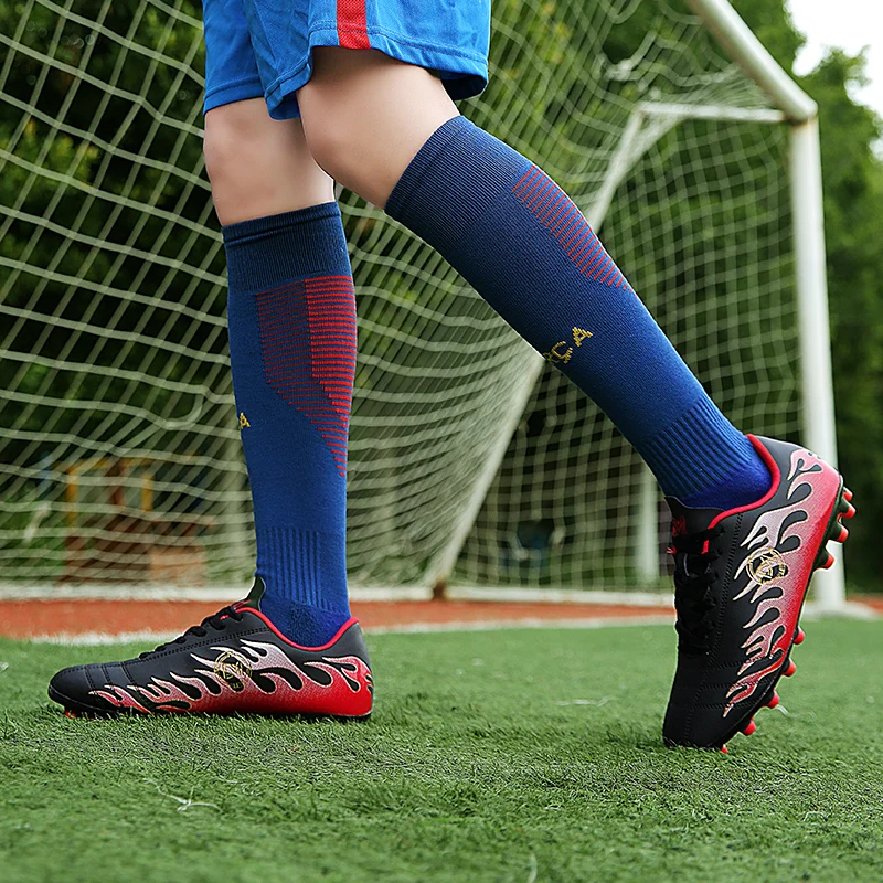 Оригинальные мужские футбольные бутсы тренировочные длинные шипы детские