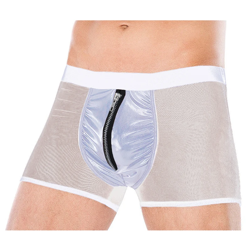 Сексуальное нижнее белье для мужчин прозрачные мужские трусы боксеры из
