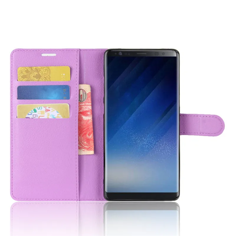 Роскошный кожаный чехол-книжка для samsung Galaxy Note 8 SM-N950F с подставкой и карманами для карт, чехлы для телефонов