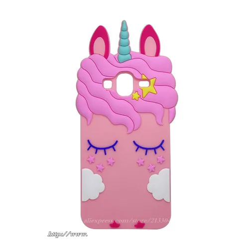 Case For coque Samsung Galaxy J3 Cover for 3D Cartoon white Unicorn Horse 2016 J320 |