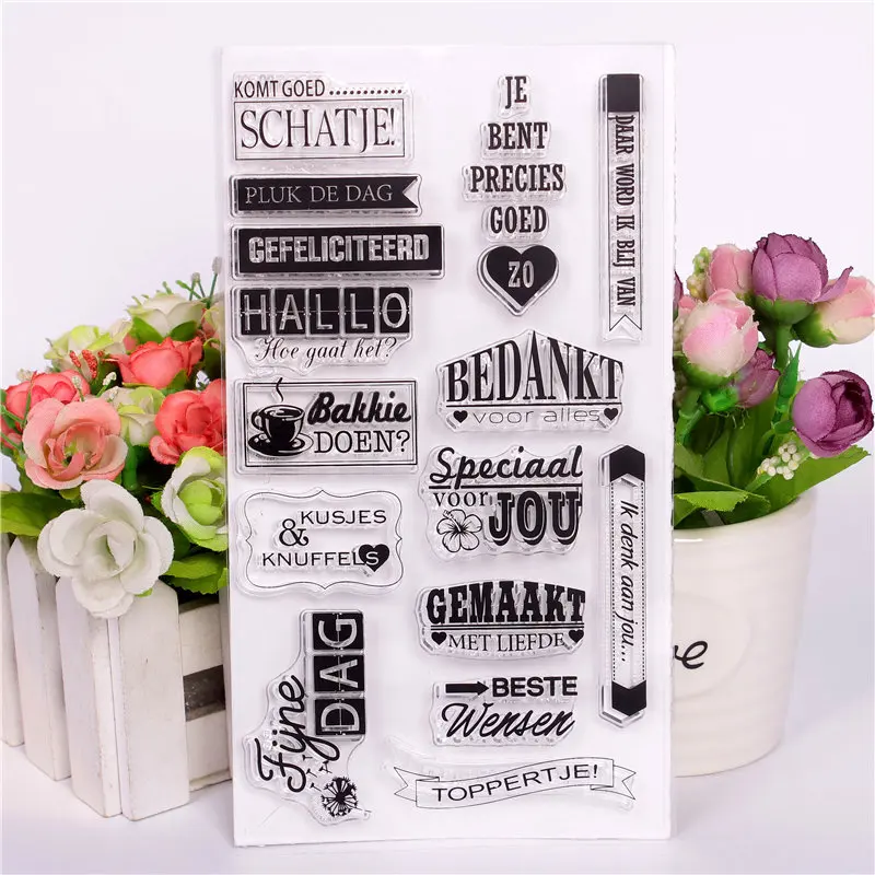 New Dutch Stamp Scrapbooking Alphabet Embossing Craft Silicone Transparent Stampstampons | Дом и сад