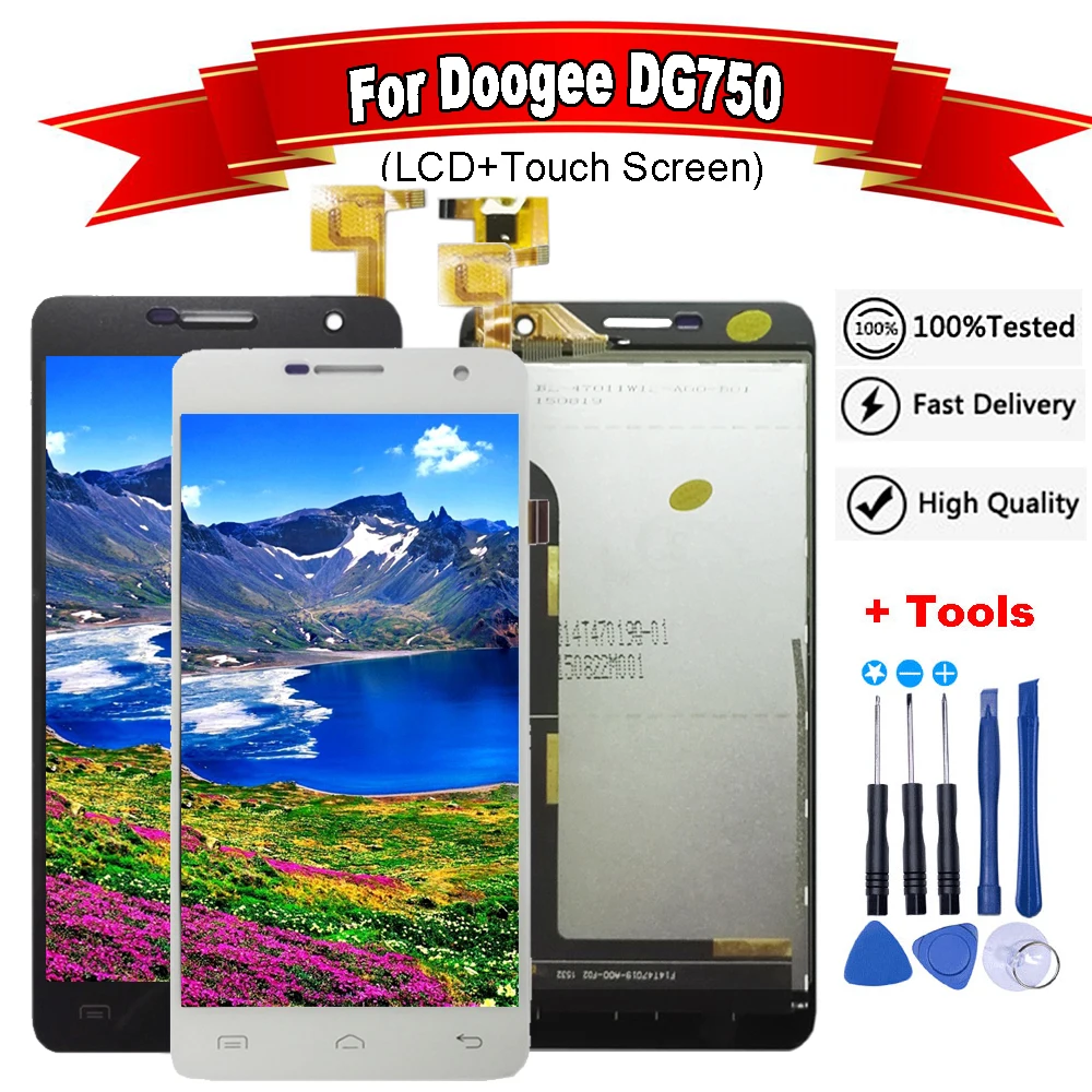 Черный и белый 960*540 HD 4 7 дюйма Для Doogee DG750 ЖК дисплей + сенсорный экран Digitzer панель