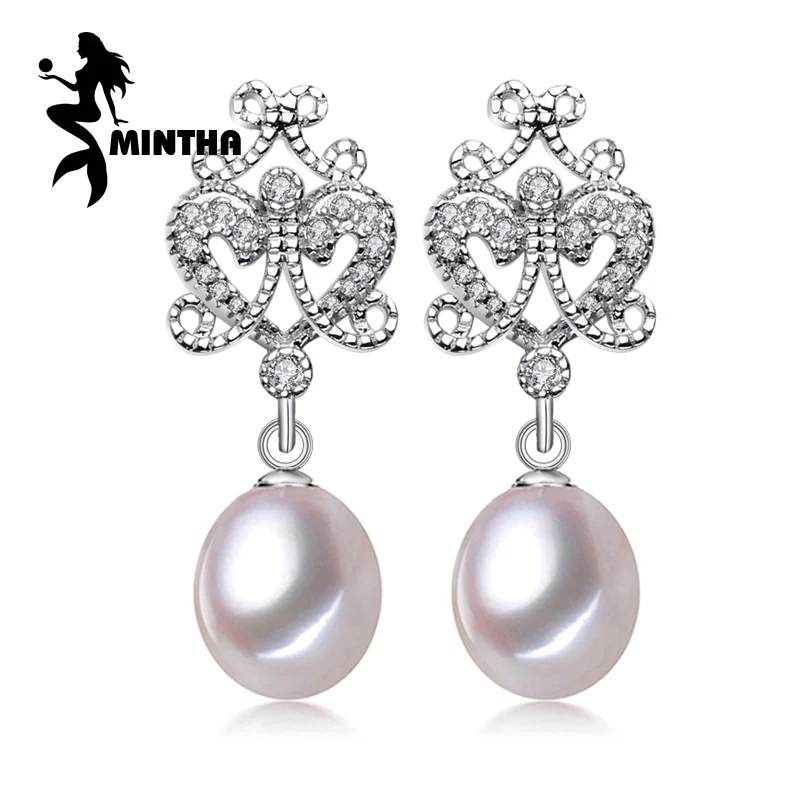 Женские серьги из серебра 925 пробы с натуральным жемчугом|drop earrings|earrings forearrings for