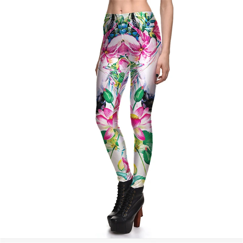 Леггинсы для фитнеса NewArrival женские леггинсы Sacred Lotus Pond красивые Стрейчевые брюки