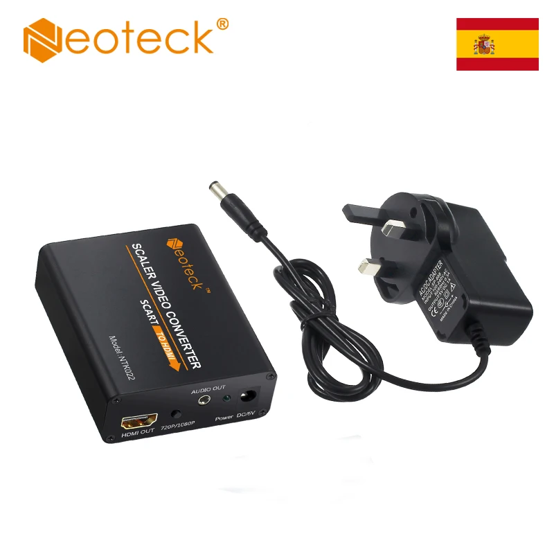 (Отправка из Китая/Испании) Neoteck 1080P Переходник SCART в HDMI с 3 5 миллиметровым Стерео
