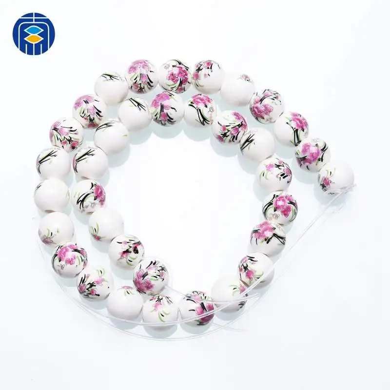PB-R-001 JuleeCrystal круглые 10 мм винтажные китайские керамические, фарфоровые шарики бусины для ожерелья браслеты Изготовление ювелирных изделий - Цвет: PB-R-001