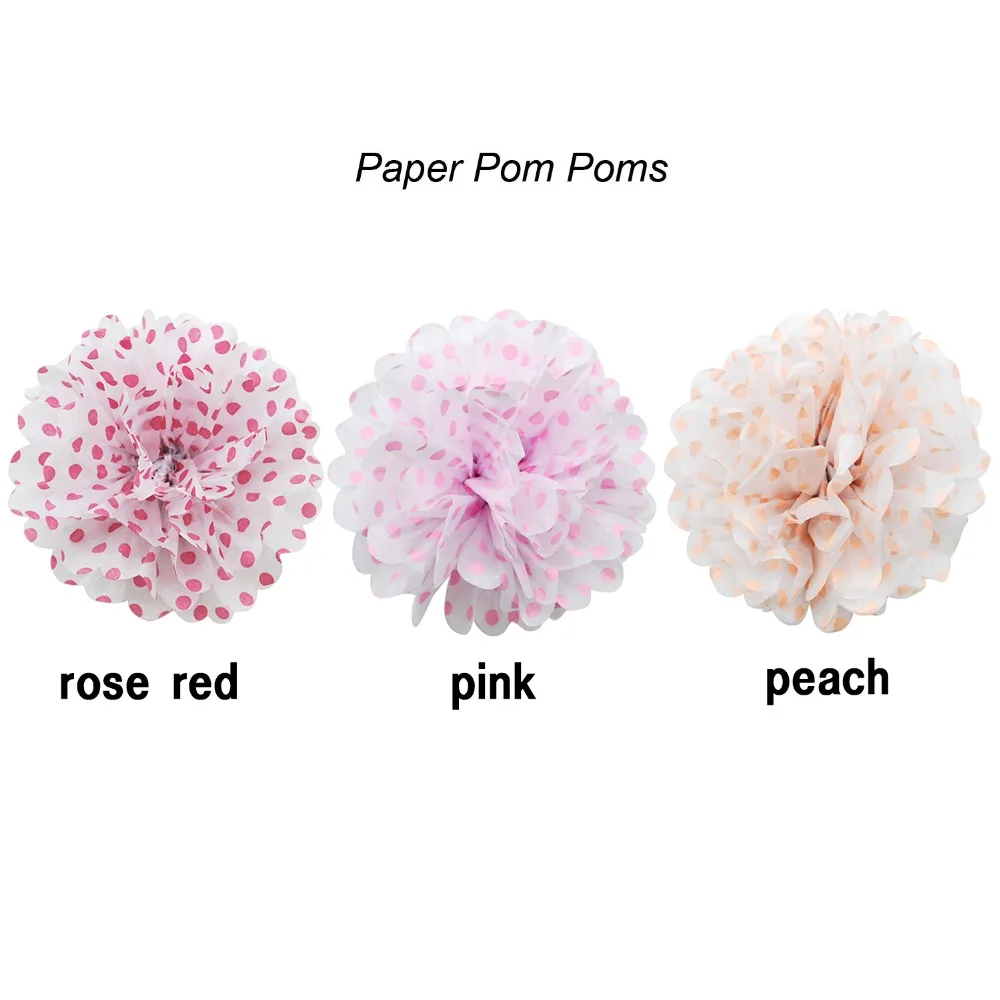 FUNNYBUNNY Новинка 6 дюймов папиросная бумага Pom Poms в горошек Цветочные шары Свадьба