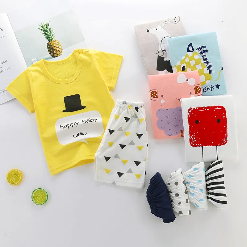 

Summer Children's Cartoon T-shirt Clothes Boys Sport Short Sleeve + Shorts 2pce Toddler Baby Girls Cotton Fashion Clothing Sets