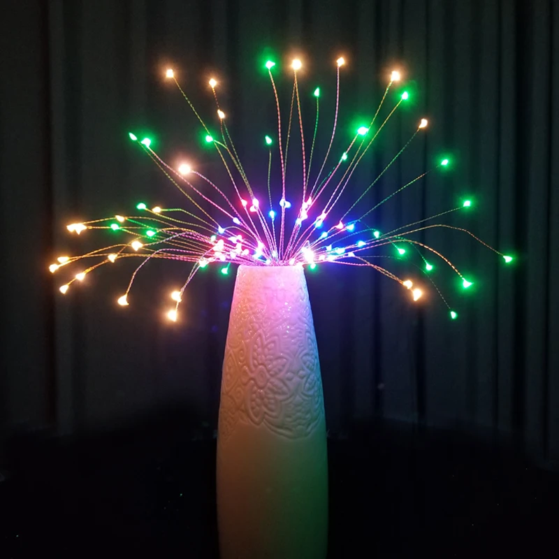 2019 Hanging Starburst String Light 100LEDs 200 Leds DIY firework Copper Fairy Garland christmas lights outdoor Twinkle Lights | Лампы и
