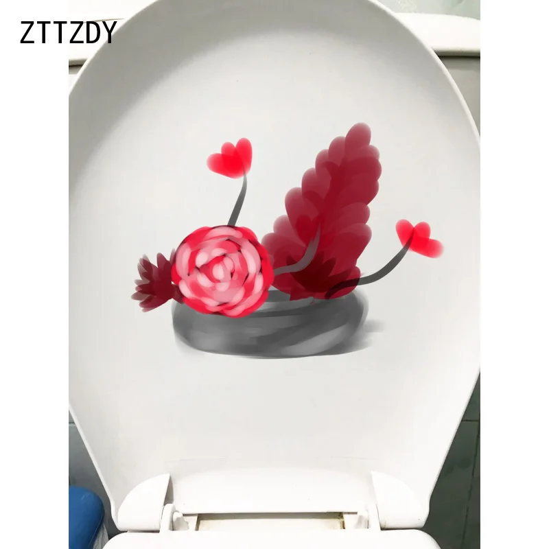 ZTTZDY 24,4*18,5 см креативная ручная роспись растений красная телесная наклейка на унитаз Персонализированная домашняя Настенная Наклейка
