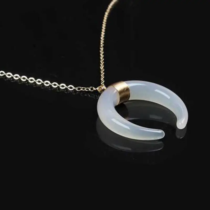 Ожерелье с двумя рожками и Луной для женщин колье подвеской в стиле бохо из