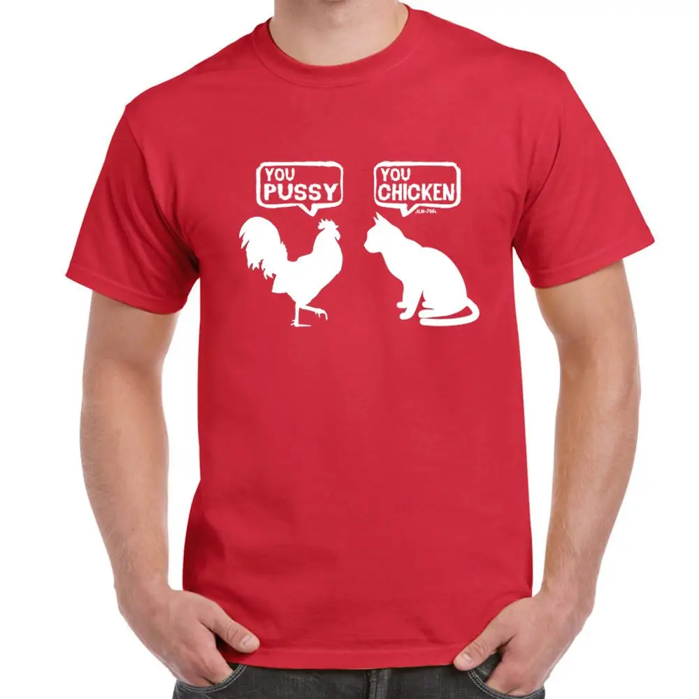 ALM786t-Mens забавная надпись лозунги футболки-You Pussy .. You курица мультфильм футболка