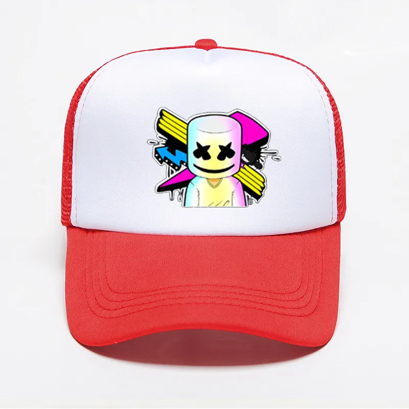 Color 7 Мода Красочные Marshmello бейсбольная кепка с принтом Для женщин Для мужчин панк Кепка в стиле хип-хоп летние дышащие Регулируемый ошейник для собак Кепки дропшиппинг - Цвет: Color 7