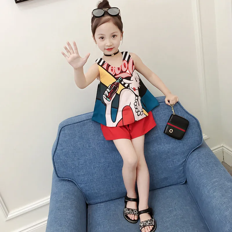 Летняя детская футболка + шорты спортивный костюм одежда для малышей Топы детей