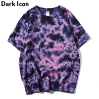 dark icon tie dyeing hip hop t shirt men women 2019 summer round neck mens tshirts cotton tee shirts 6 colors