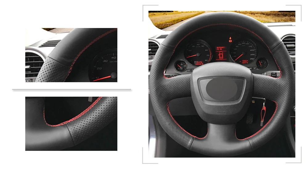 Черный PU Искусственная Кожа DIY автомобиля Руль Обложка для Audi A3(8 P) 2006-2013 A4(B8) 2005-2012 A5 2008-2012 SEAT EXEO 2009-2012