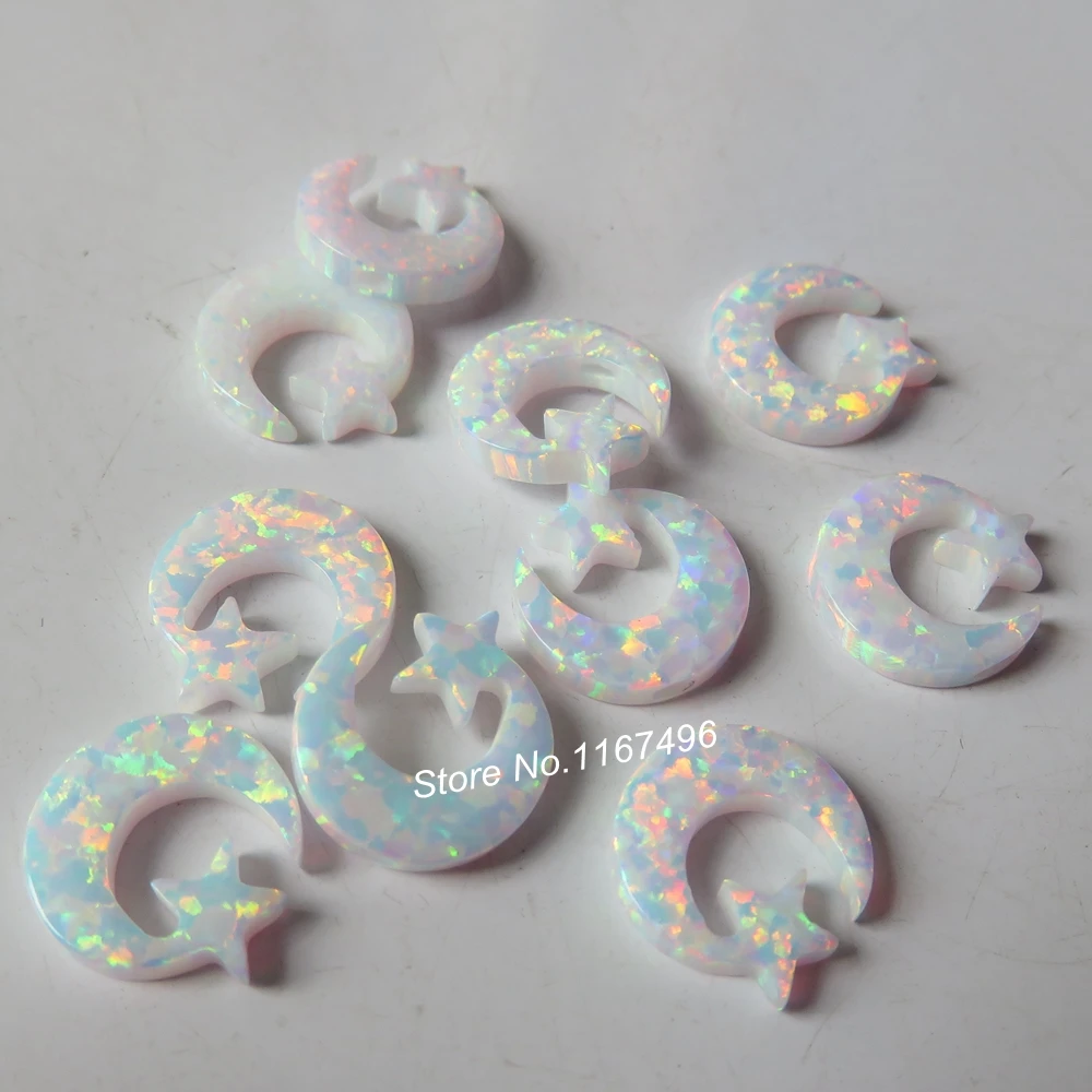 20 шт./лот op17 белый снег 12 мм опал Лунная звезда отверстие синтетическая Луна