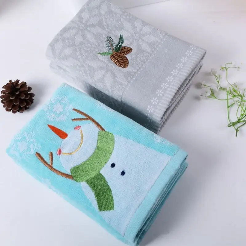 Высококачественное рождественское полотенце из 100% хлопка с рисунком снеговика