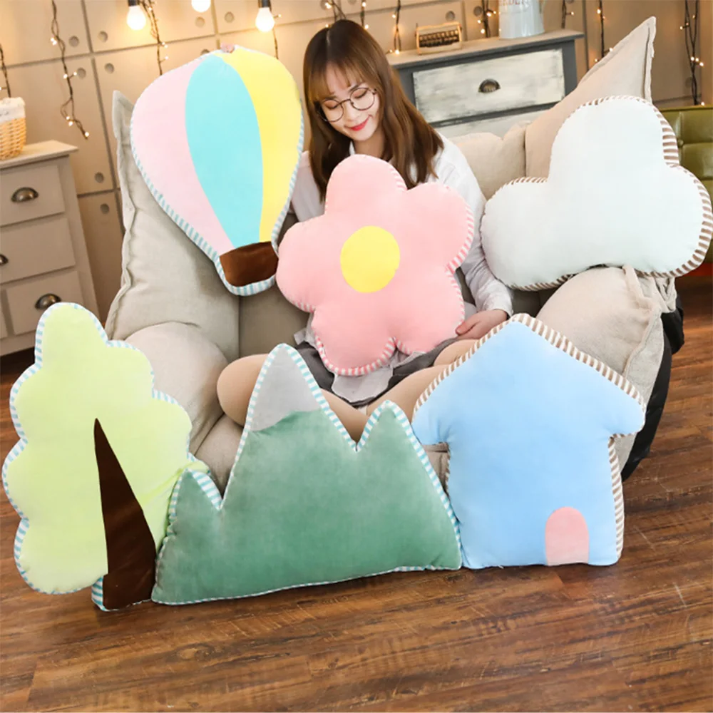 Подушка из натурального плюша мягкая подушка для