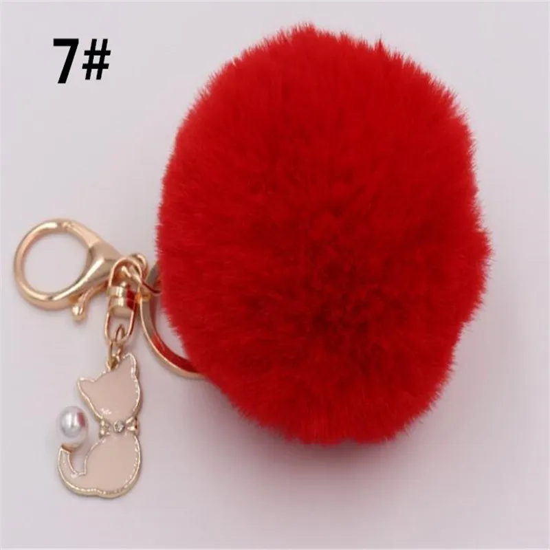 Брелок для ключей с помпоном и из искусственного меха пушистый помпон брелок B089 |
