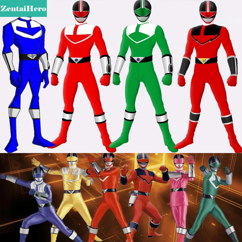 Индивидуальный заказ унисекс Мирай Sentai Timeranger костюм супергероя лайкра спандекс Зентаи Косплэй Хеллоуин костюм PS081