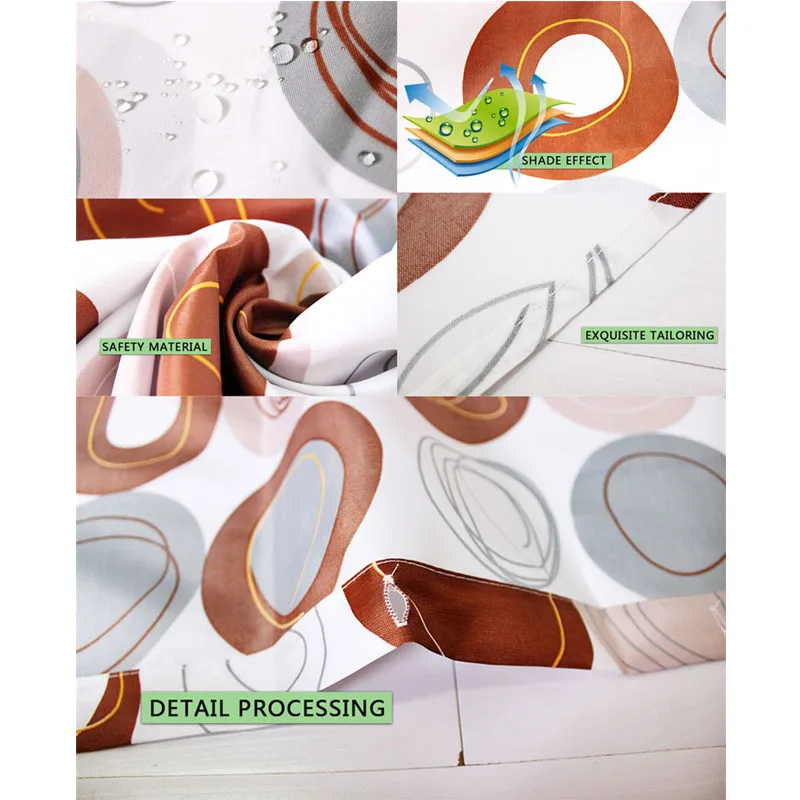 

HUGSIDEA 3D Leopard Printing Bathroom Accessories Shower Curtain Thickened Moldproof Waterproof Bath Curtain with 12pcs Hooks