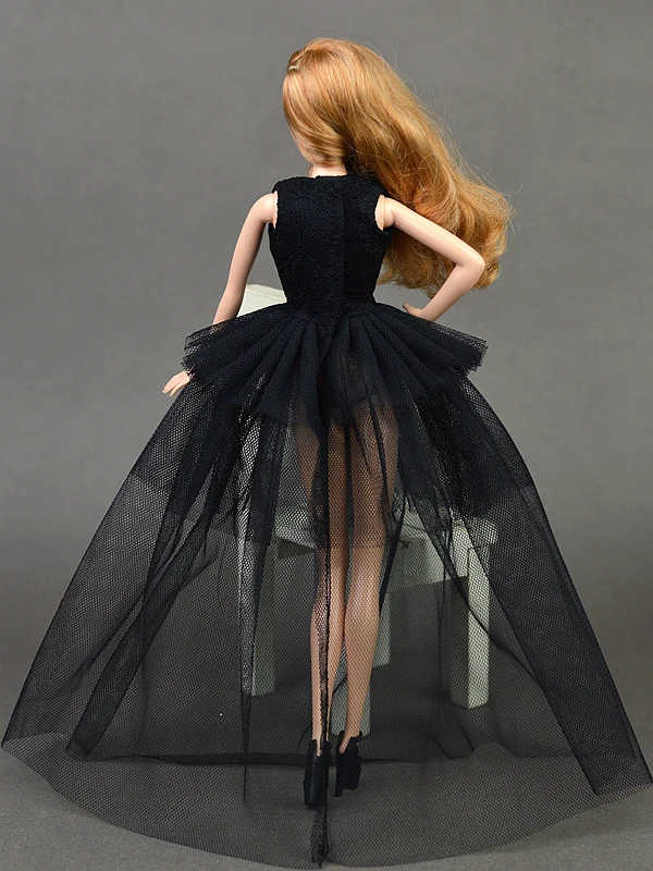 Черное маленькое платье кукольные Платья для кукол Барби 1:6 сексуальное