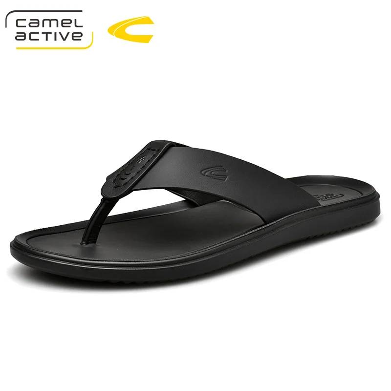 Мужские Пляжные шлепанцы Camel Active черные Нескользящие сандалии повседневная